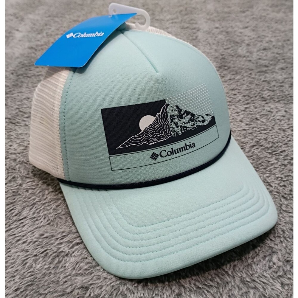 New Columbia Women's Snap Back Truckers Hat Mountain Logo Snap Back Mesh Summer